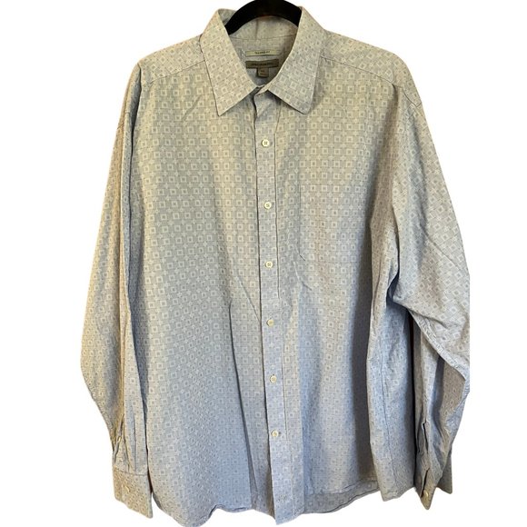 (2) Patterned Cotton Collared Shirts // Johnston & Murphy Men's Size XXL - Picture 8 of 13